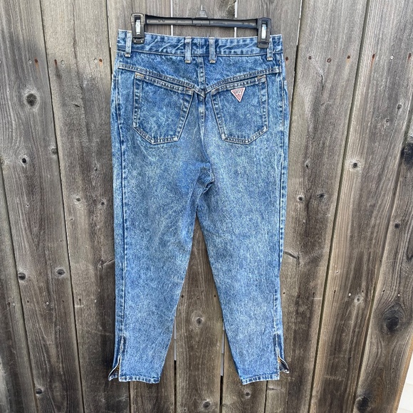 Vintage Acid Wash Georges Marciano Guess Zipper Ankle Jeans - Picture 6 of 7
